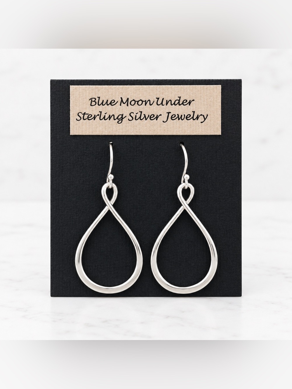 NWT 925 Sterling Silver Twisted Hoop Dangle Earrings NEW